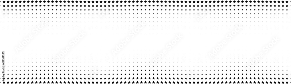 Poster Halftone in abstract style. Geometric retro banner vector texture. Modern print. White and black background. Light effect.