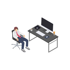 Fototapeta premium Tired Worker Burnout Composition