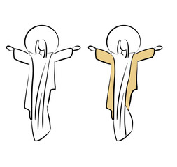 GOLD EMBROIDERY FOR LITURGICAL CLOTHES AND SACRED CEREMONIES. SACRED CATHOLIC SYMBOLS IN ANCIENT STYLE WITH GOLDEN DECORATIONS