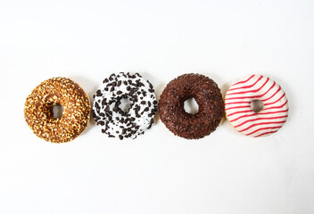 chocolate donut isolated on white