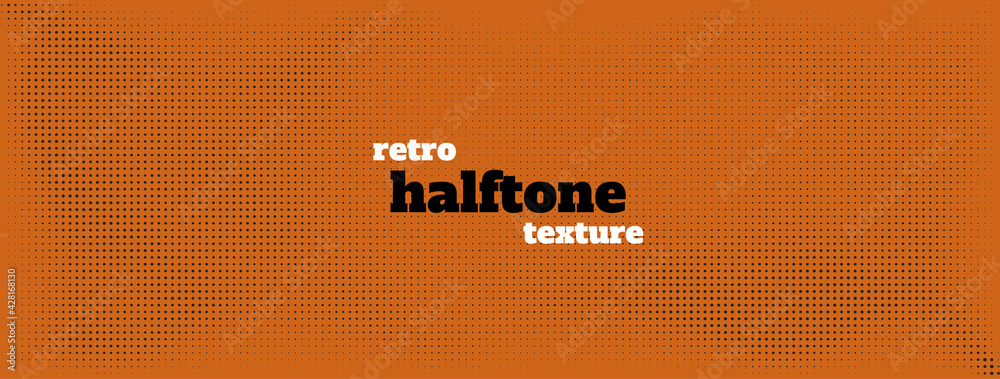 Poster halftone in abstract style. geometric retro banner vector texture. modern print. orange and black ba