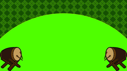 Ramadan Kareem or Eid Mubarak Islamic Background Green Theme