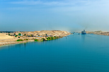 Fototapeta na wymiar Suez Canal, Suez Canal Passage, Egypt
