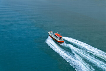 Fototapeta premium Pilot Boat In The Suez Canal, Suez, South Sinai, Egypt