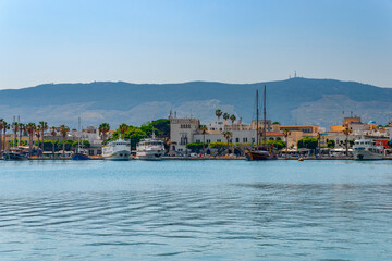 Fototapeta premium Town Hall And Harbor Of Island Kos, Greece