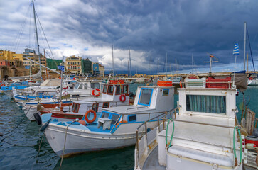 Fortress Koules And Industry Port Of Heraklion, Crete, Greece