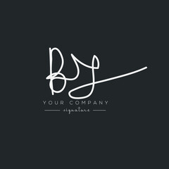 BY initials signature logo. Handwriting logo vector templates and signature concept