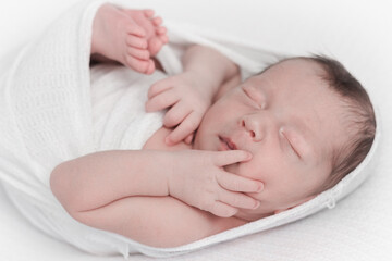 Lovely sleeping baby girl newborn