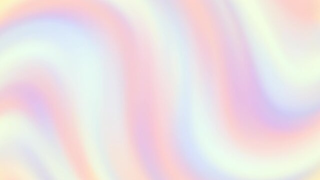 Twisted vibrant iridescent gradient blurred footage. Moving 4k animation of pastel colors with smooth movement of the gradient in the frame with copy space. Abstract background concept