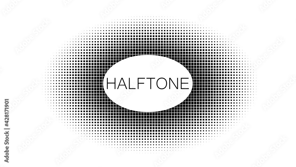 Aufkleber gradient black and white squares. halftone circle texture. vector illustration.