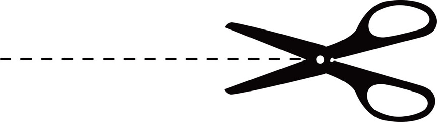 はさみ　切り取り線　シルエット　イラスト