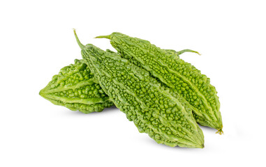 Bitter melon or Bitter gourd isolated on white background