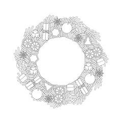 Isolated Christmas wreath.