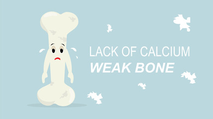 strong calcium and strong bones symbol mascot illustration with cute character style 