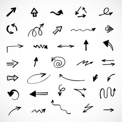  Vector set of hand-drawn arrows, elements for presentation