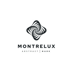 Vortex Circle logo abstract circle shape - spiral motion twirl twist curve rotation spin whirlpool radial warp geometric shape for businesses - spinning circle