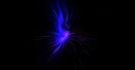 Futuristic lens flare. Light explosion star with glowing particles and lines. Beautiful abstract rays background.