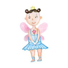 Obraz premium Fairy ballerina girl watercolor by hand isolated