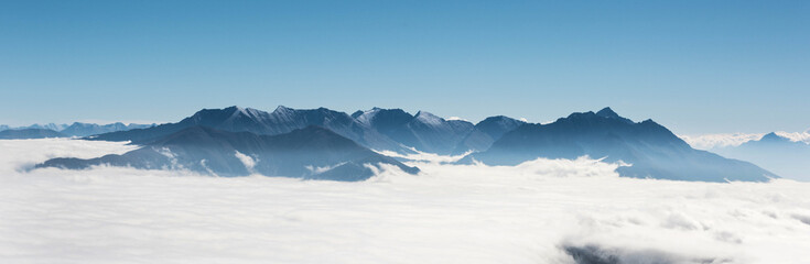 Fototapeta na wymiar Mountain landscapes of the Caucasian mountains