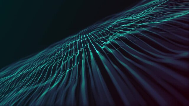 Abstract Beautiful Patterns Waving Background Loop/ 4k animation of an abstract background with minimal fractal particle lines waving and seamless looping
