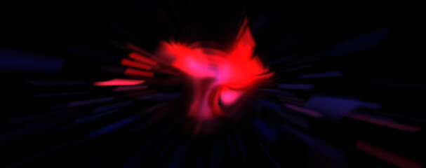 Light particle trails. Light explosion star with glowing particles and lines. Beautiful moving abstract rays background.