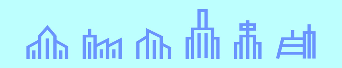 Obraz premium set of hotel logo cartoon icon design template with various models. vector illustration isolated on blue background