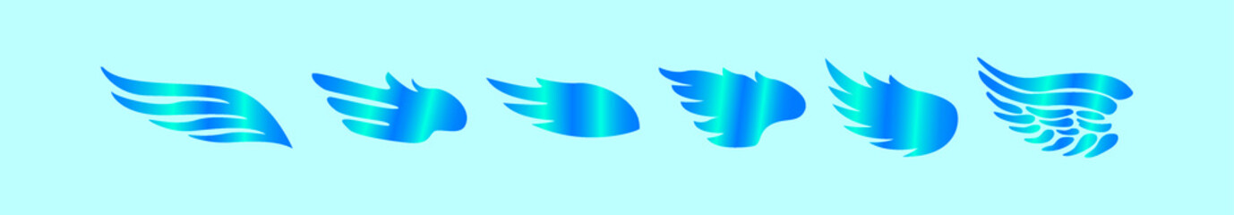 set of hawk logo cartoon icon design template with various models. vector illustration isolated on blue background