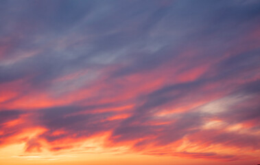 Colorful sky sunset over the city