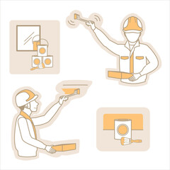 業者　人物　仕事　ペンキ　作業員