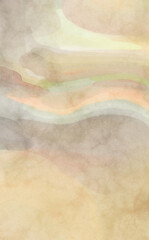 Modern painting of soothing brush strokes resembling alcohol inks. Watercolor abstract painting with pastel colors for poster, wall art, banner, card, book cover or packaging.