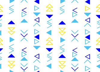 Memphis style geometric seamless pattern. Vector