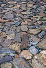 stone path or stone walkway, section of stepping stones of garden path, shot in shallow depth of field,
texture background