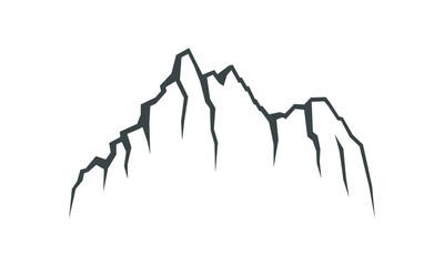 Obraz premium Mountains graphic symbol. Mountain range sign isolated on white background. Logo design template. Vector illustration