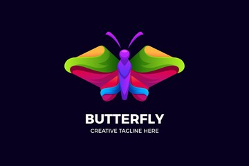 Colorful Butterfly Gradient Logo Template