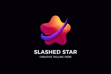 Slashed Star Gradient Logo Template