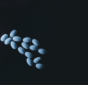 Pills On Black Background