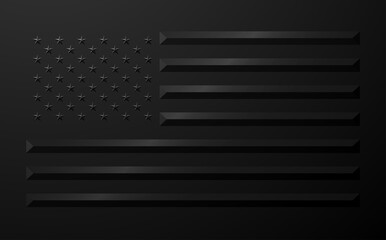 USA flag in black geometric style