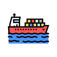 ship delivery containers color icon vector. ship delivery containers sign. isolated symbol illustration