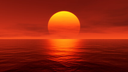 toller Sonnenuntergang über dem Meer