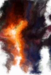 Watercolor painted background. Abstract Illustration wallpaper. Brush stroked painting. 2D Illustration.