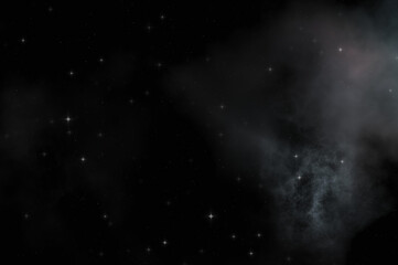 Obraz premium Star field in galaxy space with colorful nebula. Sci fi background of deep space. Ethereal wallpaper.