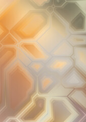 Layers of colorful and vibrant geometrical shapes. Digital illustration of a tech layout. Futuristic design template.
