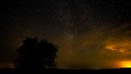 Fototapeta na wymiar Starry night sky. Milky way and stars