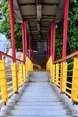 stair with yellow and red colour
