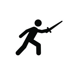 Fototapeta na wymiar Fencing vector icon. Editable stroke. Linear style sign for use on web design and mobile apps, logo. Symbol illustration. Pixel vector graphics - Vector