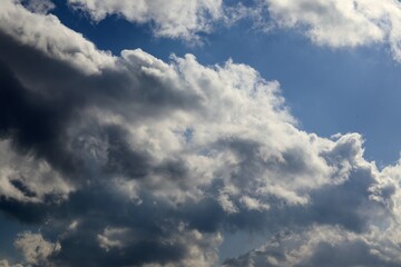 White clouds on a blue sky for background