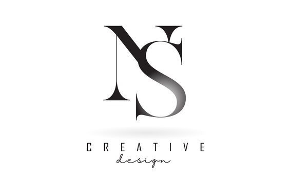 NS n s letter design logo logotype concept with serif font and elegant style vector illustration.