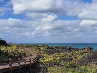 view of the sea from the castle