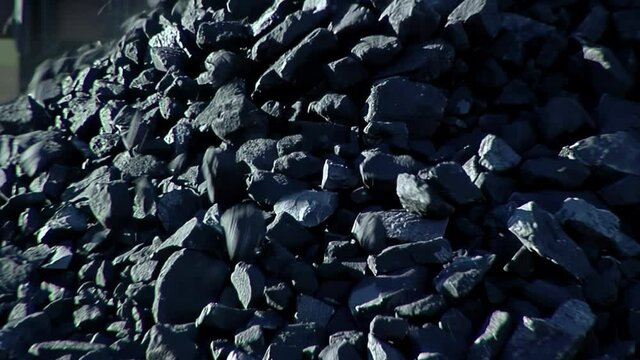 Pile of Coal at Opencast Coal Mine. Close Up.