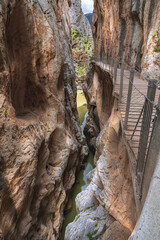 Royal Trail (El Caminito del Rey) in Gorge of the Gaitanes Chorro, Malaga province, Spain.